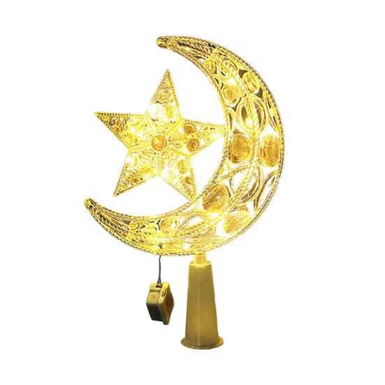 LED Christmas Tree Topper Star Moon Decoration Acrylic Xmas Ornament Energy Saving Shining Lamp Festive Home Room Decor