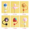 1 Pc Cartoon Drinking Dust Cap Silicone Straw Plug Tips Cover Reusable Cap Cup Accessories Dust-Proof Drinkware Kitchen Bar Tool