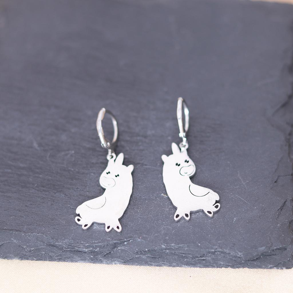 Kinitial Stainless Steel Bulldog Unicorn Dragon Fairy Turtle Sword Death Moth Earrings For Women Trendy Piercing Jewelry