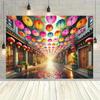 2D Chinese Ancient Street Photo Backdrop Festival Decor Cloth