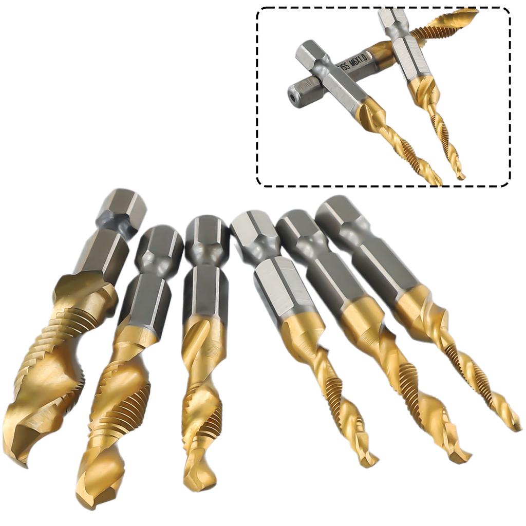 Brand New High Quality Aluminum Tin Alloy Wood Tap Drill Power Tools Compound Tap HSS Screw Hex Shank M8x1.25mm