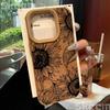 Line Flower Sunflower Bonded Leather Phone Case For iPhone 16 15 14 13 12 11 Pro XS Max XR X 15 Plus 16 Pro Max Matte Back Cover
