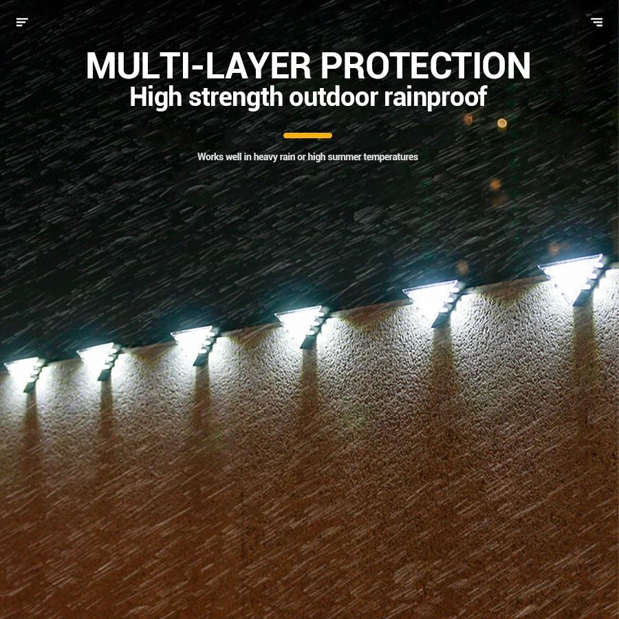 Solar Garden Step LED Lamp Warm White Triangle Light Outdoor Environmentally Friendly Lantern Garden Deck Path Decor Lighting