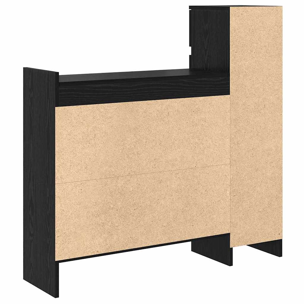 Shoe Cabinet with Shelf Black Oak Effect 100.5 x 28 x 100 cm