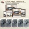 Modulares Ecksofa, U-förmiges Sofa mit breiter und tiefer Sitzfläche, 2 Hocker, Dunkelgrau