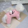 Panda Embroidered Dog Plush Jumpsuit Thickened Warm Winter Dog Clothes Dog Plush Sweater  Outdoor