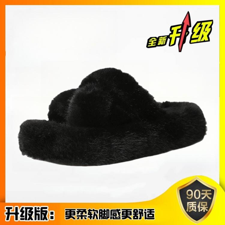 

Ziyan~ Тапочки интернет-знаменитости женские 2025 осень-зима новинка супер огонь универсальная мода толстая подошва зарубежный стиль Мао Мао тапочки 35