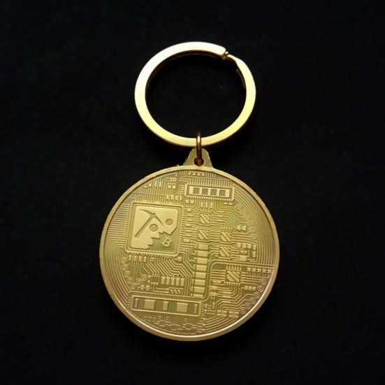 Přívěsek na šperky se vzorem bitcoinů Doplňky Kovová kabelka Visící ozdobný přívěsek na klíče Unsex