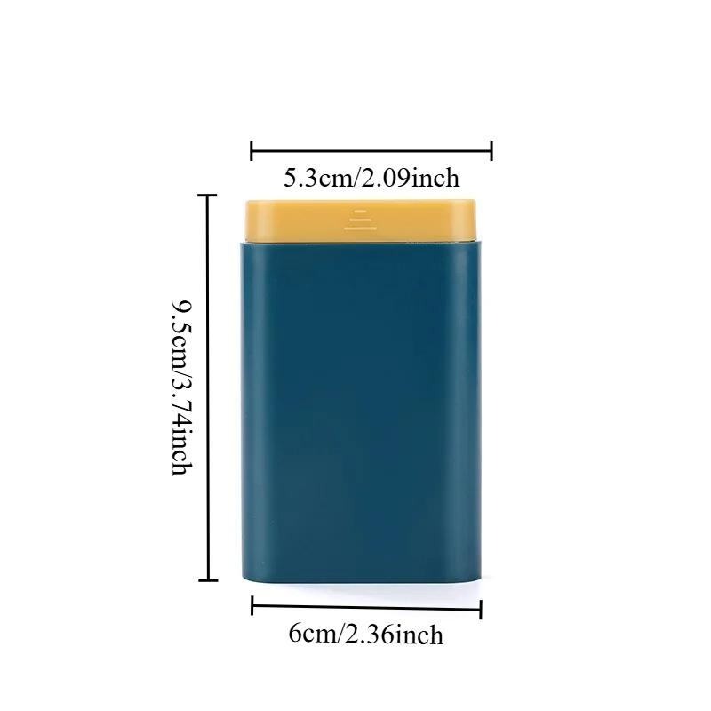 1pcs Portable Small Medicine Box Travel Medicine Packaging Sealed Storage 7-day Packaging Mini Compartment Medicine Box синий