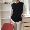 New Women Sweater Oversizes Vest O-neck Sleeveless Pullover Knitted Vest Office Lady Temperament Casual Chic Vest Coat  Winter