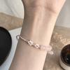 Half-sugar peach natural pink crystal bracelet9Silver Braided Bracelet for Girlfriends Factory-supplied amethyst