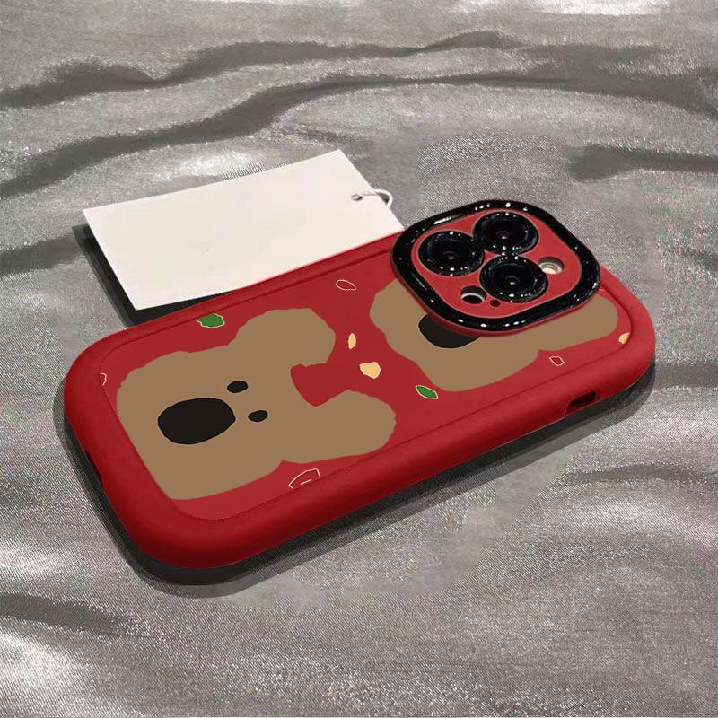Cute Persimmon Bear Suitable for 16 Apple 15 Mobile Phone Case IPhone 14 Promax Creative Niche 13mini