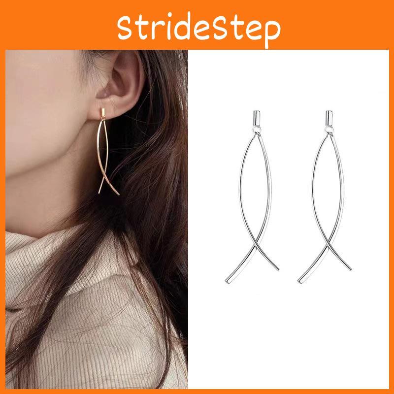 Line Chic Crossed Earrings Japanese Influence Sweet And Individual Charming