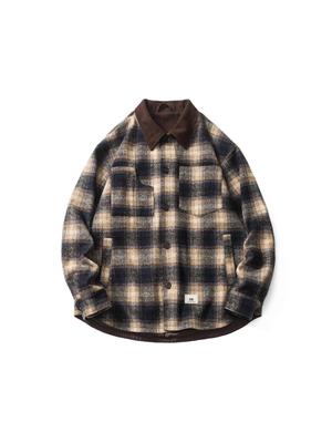 RUINERS X DEVILRAY 2025 Autumn Wool Plaid Shirt Jacket 241JK09145
