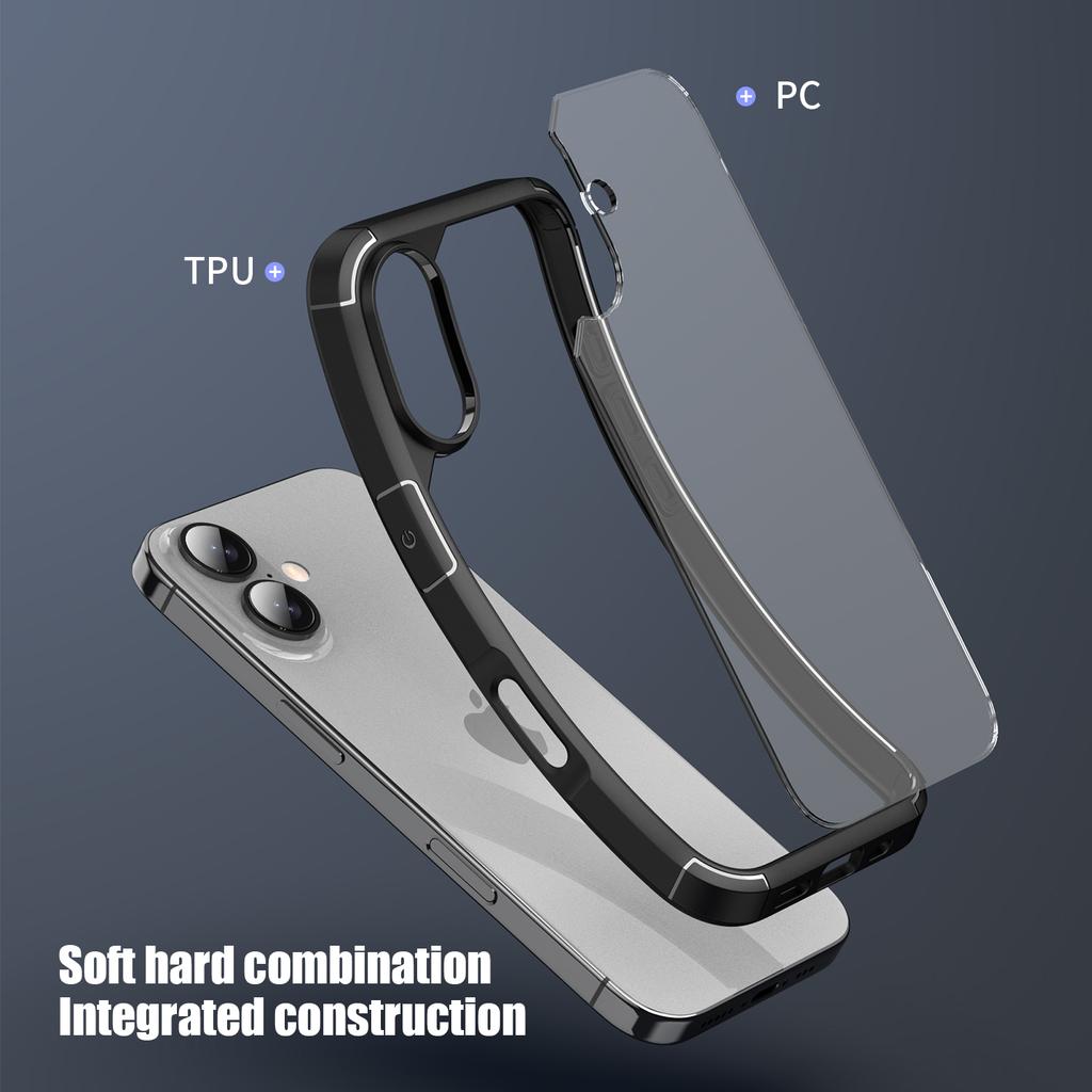 Defense Armor Series for iPhone 16 Plus Case Anti-Scratch TPU+PC Clear Back Shell