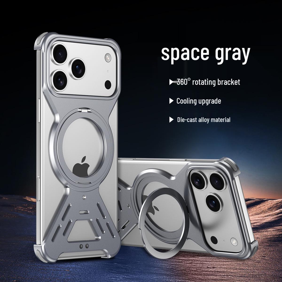 

Металлический чехол для iPhone 17 Pro Max, совместимый для международного использования: Доспехи Звёздных войн, Рассеивание тепла, Подставка 360°, Магнитная защита. iPhone 15 Pro Max