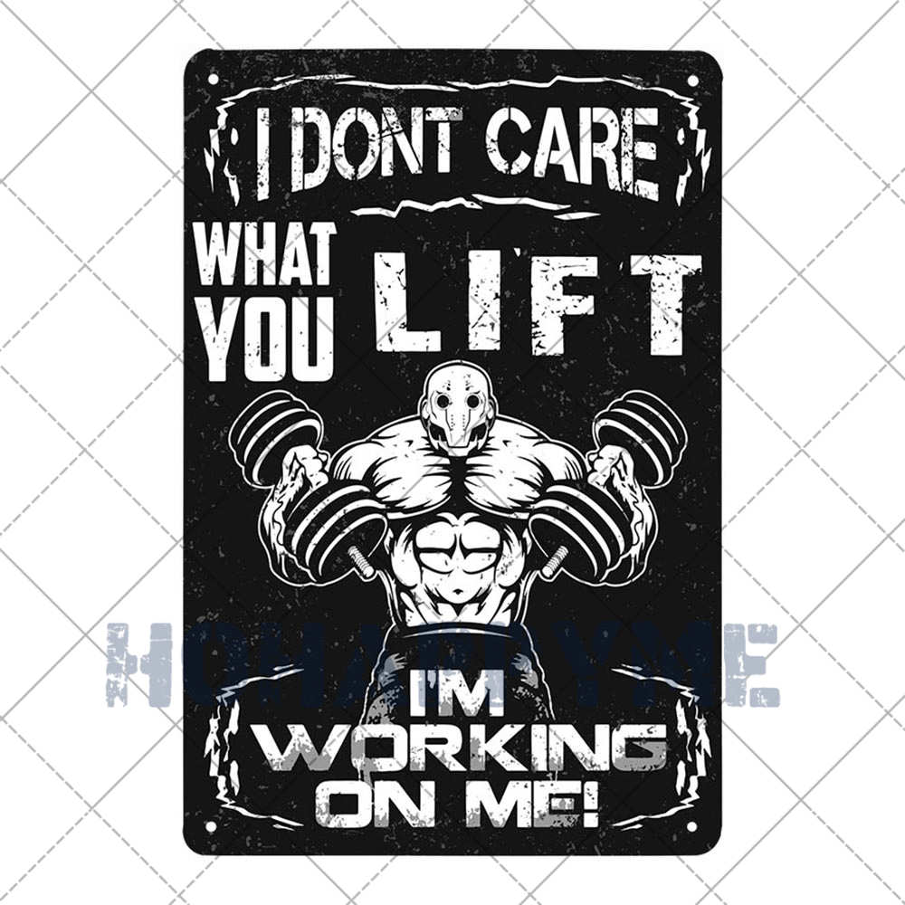 GYM Signs Tin Painting Metal Vintage Plaque Decoration Metal Wall Art Sportsman Retro Poster Iron Plate Home Decor 20x30cm