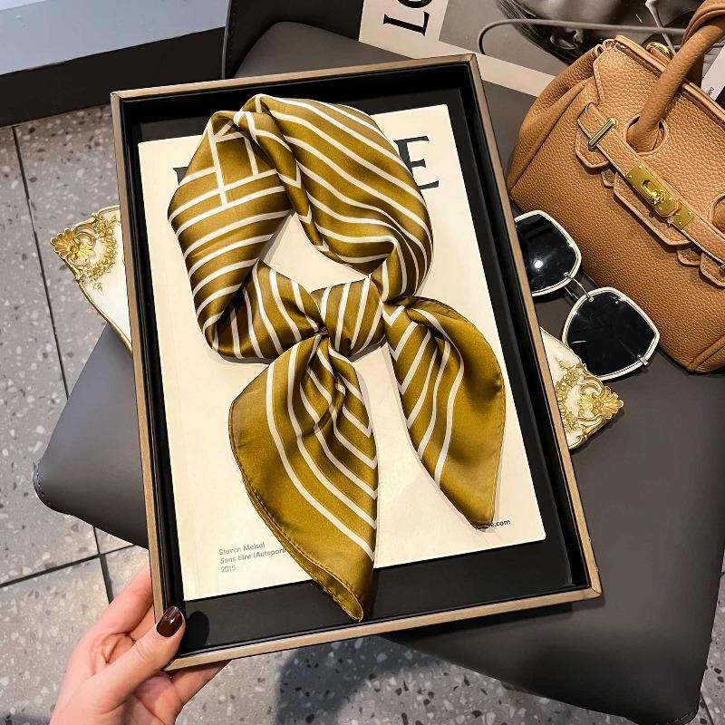 New Blue Silk Scarf Premium Women's Neck Scarf Spring and Autumn Retro Scarf Strap Bag