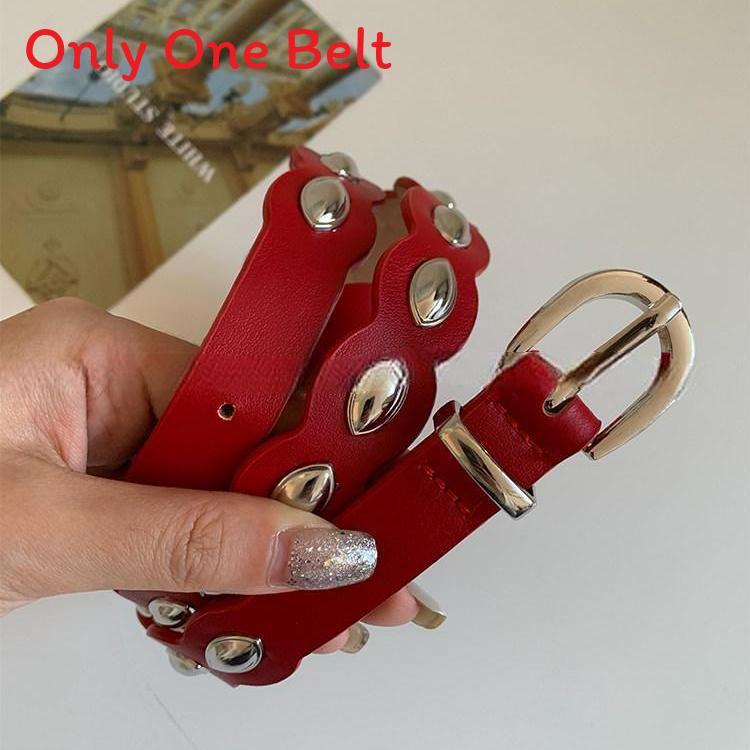 

Stylish Pu Leather Belt With Metal Buckle For Casual Wear And Fashion Accessory червоний