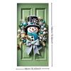 Snowman Wreath Green Lining For Christmas Doors Xmas Outdoor Decoration Door Cover For Front Door Home Christmas Party Supplies