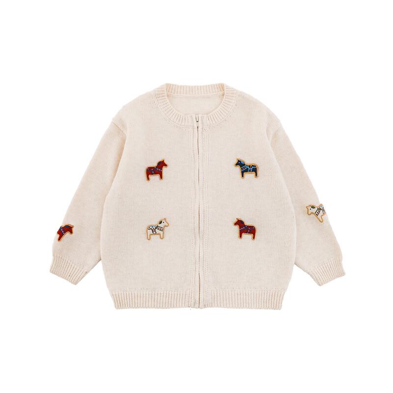 Youyou Boys' Wool Blend Little Horse Applique Pullover Sweater