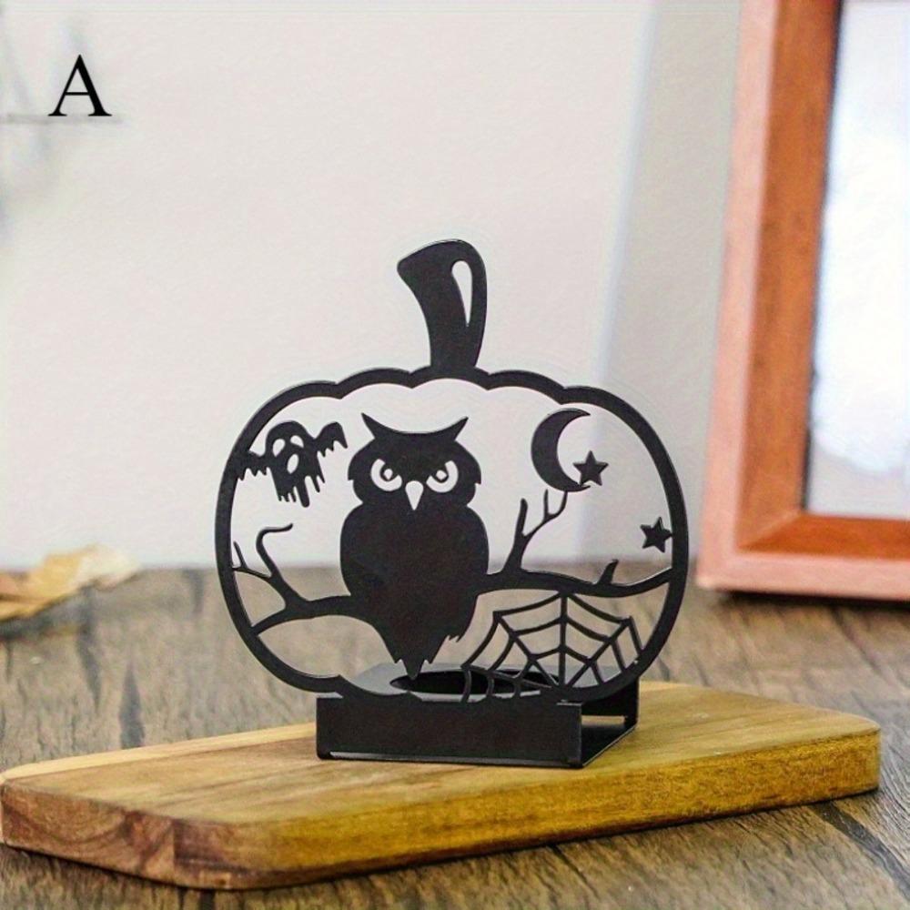 Schmiedeeiserner Kerzenhalter Halloween Gothic Dekoration, Gruselige Wohnaccessoires für Party Weihnachten Neujahrsgeschenk