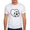 Europese Maat Voetbal Hart Grafisch Ronde Hals T-shirt - Casual Dagelijkse Kleding Wit Korte Mouw voor Mannen