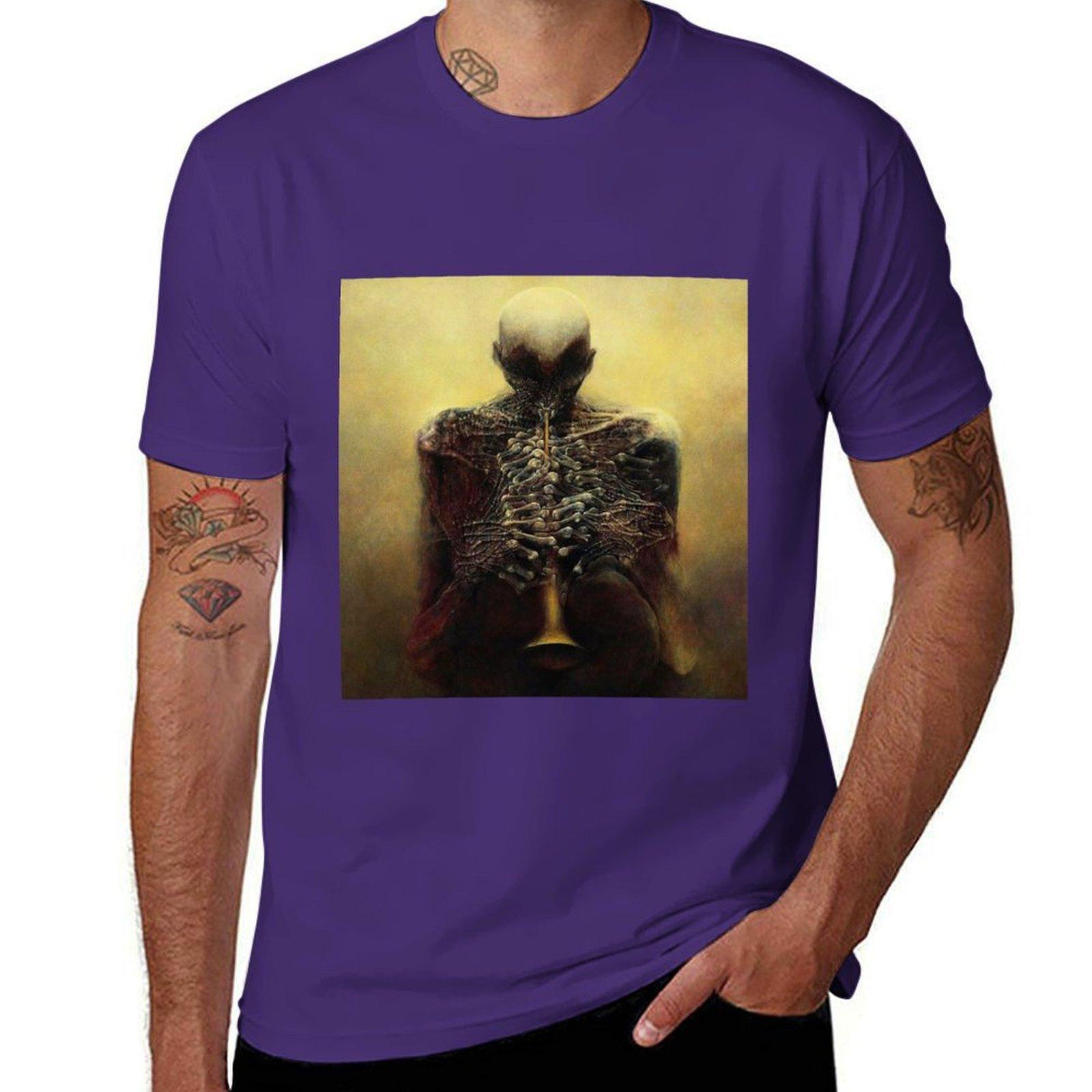 

Zdzisaw Beksinski art T-Shirt anime clothes heavyweights summer tops T-shirt men M