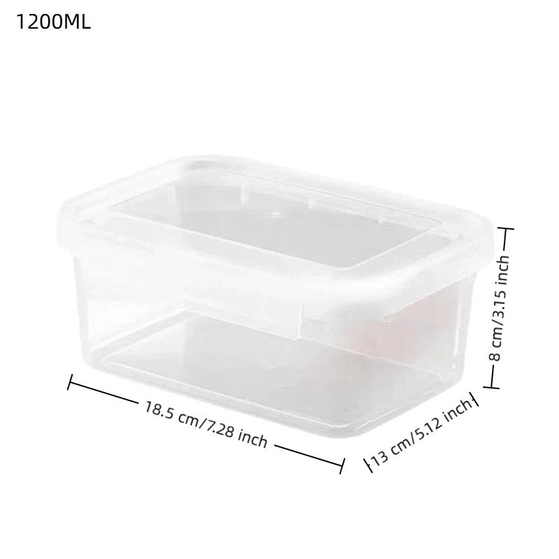 Portable Food Storage Box With Single Snap-On Cover Compartments For Sub-Packed Meat Onion Ginger Refrigerator Freezer Organizer