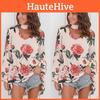 Hochwertiges Chemisier-T-Shirt für Damen mit elegantem Blumenprint-Design