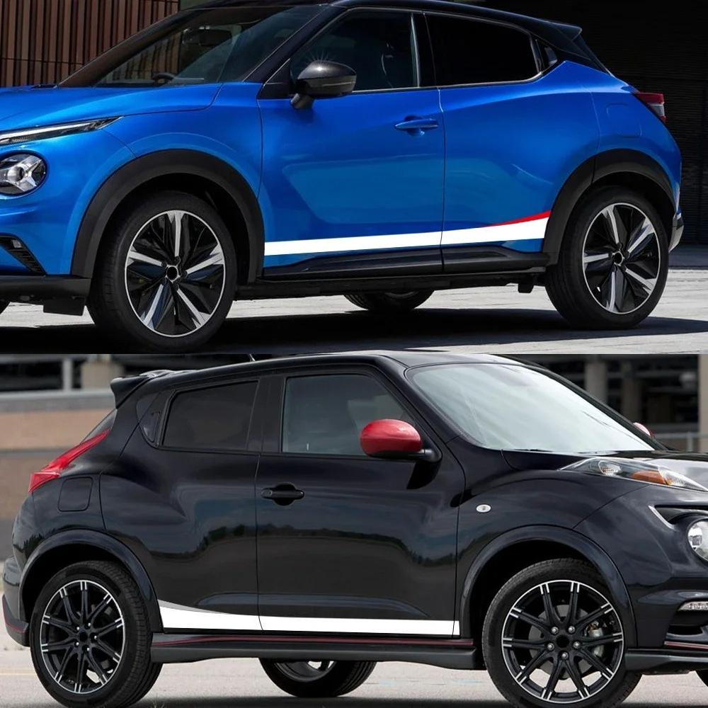2PCS Car Door Side Skirts Stickers Racing Stripes Vinyl Decals Waterproof Auto Decoration Stickers Accessories For Nissan Juke