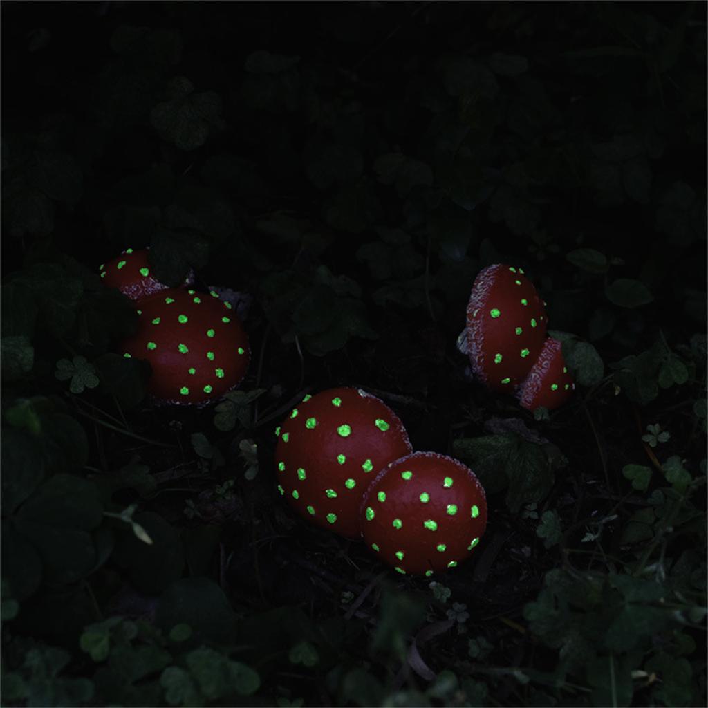 Svítící červené simulační houby mikro krajinné ozdoby domácí zahrada kreativní socha dekor pro narozeniny kolaudaci