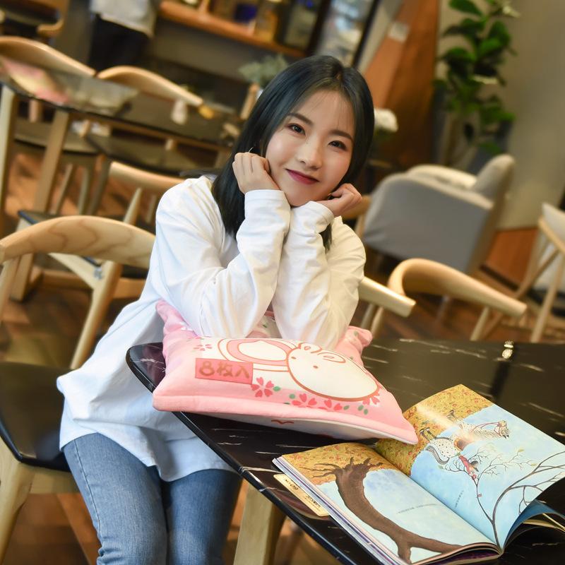 Creative Snack Throw Pillow Large Bag Bunny Doll Plush Toy Throw Pillow Nap Pillow Gift