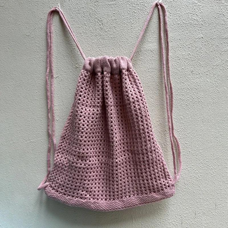 

Women Crochet Shoulder Bag Large Capacity Hollow Knit Tote Eco Friendly Bohemian Beach Bag Breathable Shopping Purse Backpack