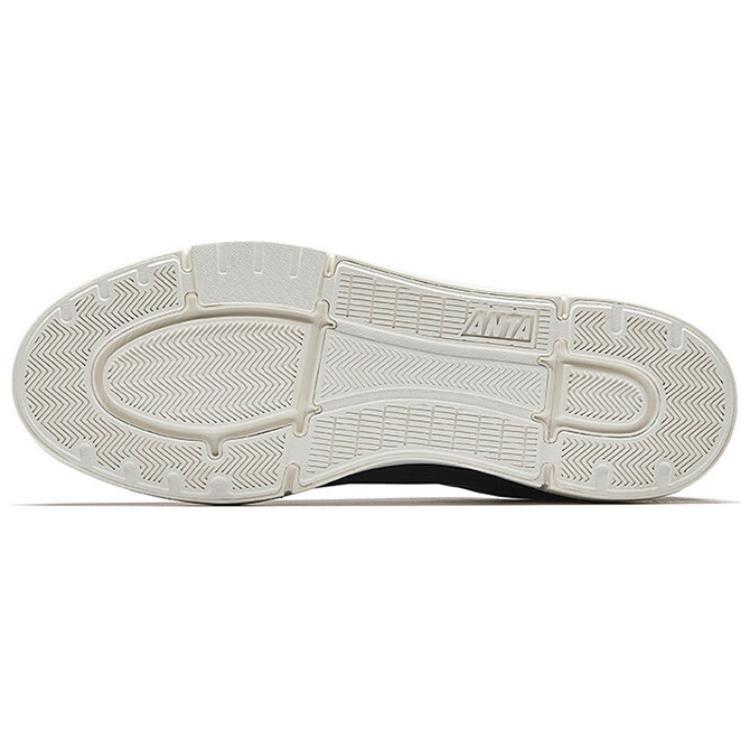 Anta Abrasion Resistant Breathable Low top Skateboard Shoes Men's Black White 112528018-3