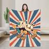 Cupheads And Mugman Blanket Fleece Shooting Game Super Soft Throw Blankets for Airplane Travel Bedroom Quilt