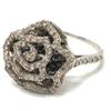 jewelry Camellia Design Rose D0.44ct D0.50ct Ring K18WG Silver