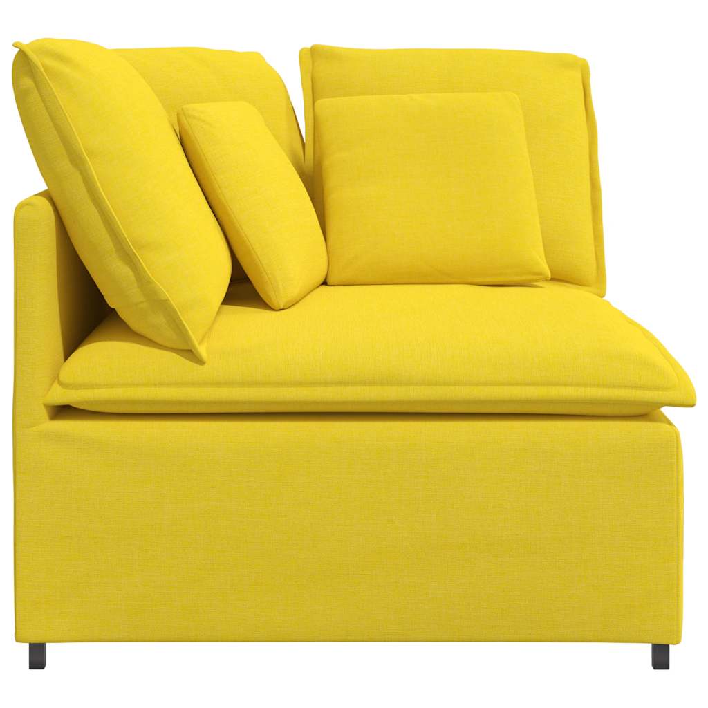 Modular Sofa Corner Module with Cushions Light Yellow 100 Cm