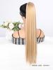 Synthetic Long Straight Ponytail 26 Inch Drawstring Ponytail Heat-Resistant Clip-In Hair Extension For Women