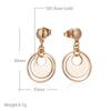 Wbmqda Einzigartige Glänzende Doppelte Creolen Ohrstecker für Damen 585 Roségold Farbe Party Feiner Täglicher Schmuck Vintage Accessoires