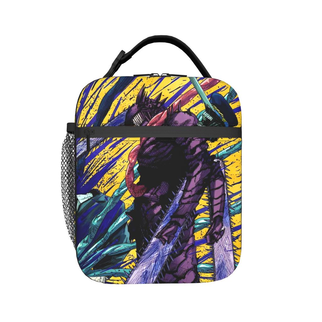 Anime C-Chainsaws Man Insulated Lunch Bag Large Meal Container Thermal Bag Tote Lunch Box Work Outdoor Girl Boy