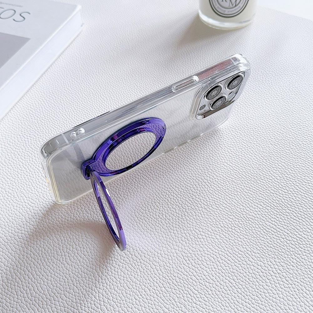 Suporte magnético para celular eletrogalvanizado em cores doces, dobrável, antiqueda, anel de metal, fivela, adesivo traseiro, espelho de maquiagem