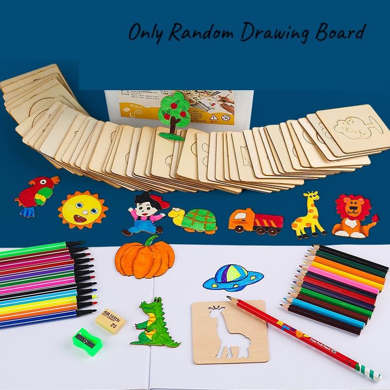 Montessori Holz Zeichenschablonen Set Für Kinder 20 Bunte Vorlagen Für Kreatives DIY Malen Und Lernspiele Chars)