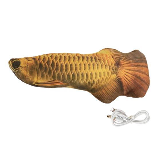 Flopping Fish Cat Toy Rechargeable Soft Stuffed Fish Interactive Chew Toy Realistic Fish Cat