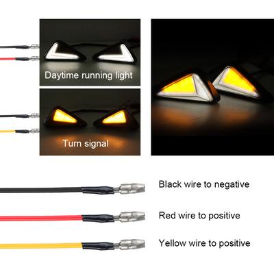 2 Stück Motorrad Rauch Dreieck Bündigmontage LED Blinker Tagfahrlicht Blinker Blinkendes Abbiegelicht 12V Moto Zubehör