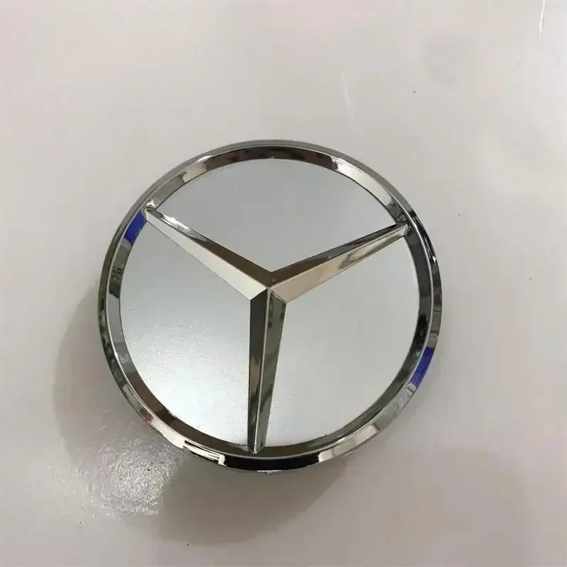 SUK3 Mercedes Benz Amg 75mm Black and Silver AMG Hubcap Center Cap Upgrade Wheel Hub Cover