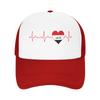 Iraq Flag Heartbeat EKG Mesh Baseball Caps Unisex Outdoor Trucker Hat Hats Adjustable Summer Trucker Cap
