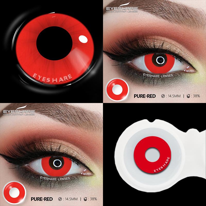 1 Pair Color Contact Lenses for Eyes Cosplay White Lenses Anime Accessories Lenses Black Contacts Lenses for Halloween