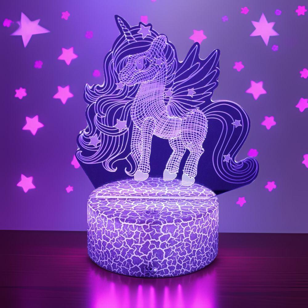 Anime Lamp Unicorn Night Light Color Changing Touch Child Nightlight Kid Toy Room Bedroom Decor Valentine Day Gifts 3D LED RGB S Kid Friendly