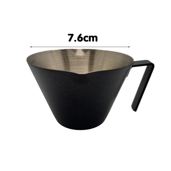 Espresso Messbecher Doppelskala Edelstahl Kaffeetasse mit V-förmigem Ausguss 100ml Espresso Shots Tasse mit Henkel Bohnen Wiegewerkzeug